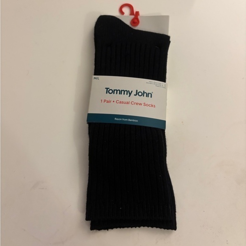 NEW! Tommy John Black Casual Crew Socks